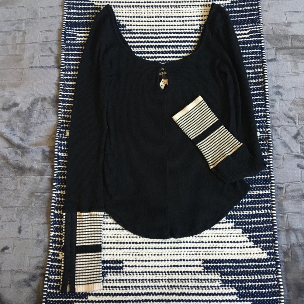 Free People Black Long Sleeve Shirt